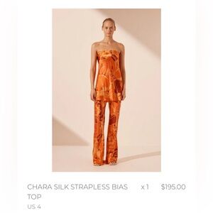 Shona Joy NWT Chara Silk Strapless Bias Top